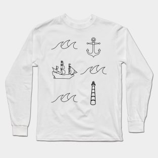 Sea themed pattern #2 Long Sleeve T-Shirt